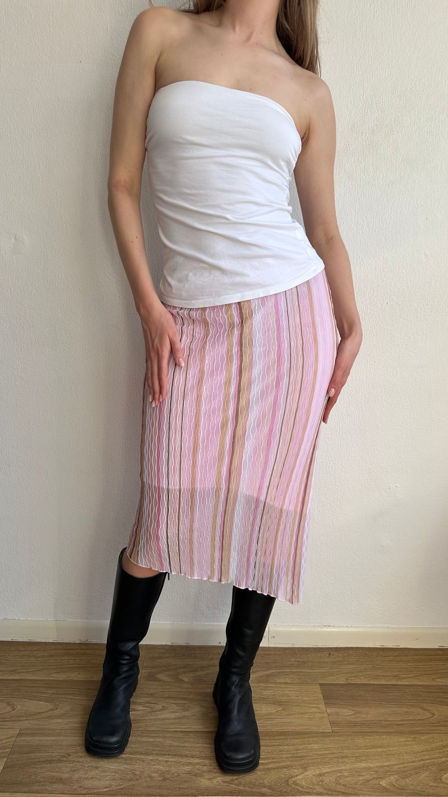 asymmatrical striped carrie skirt