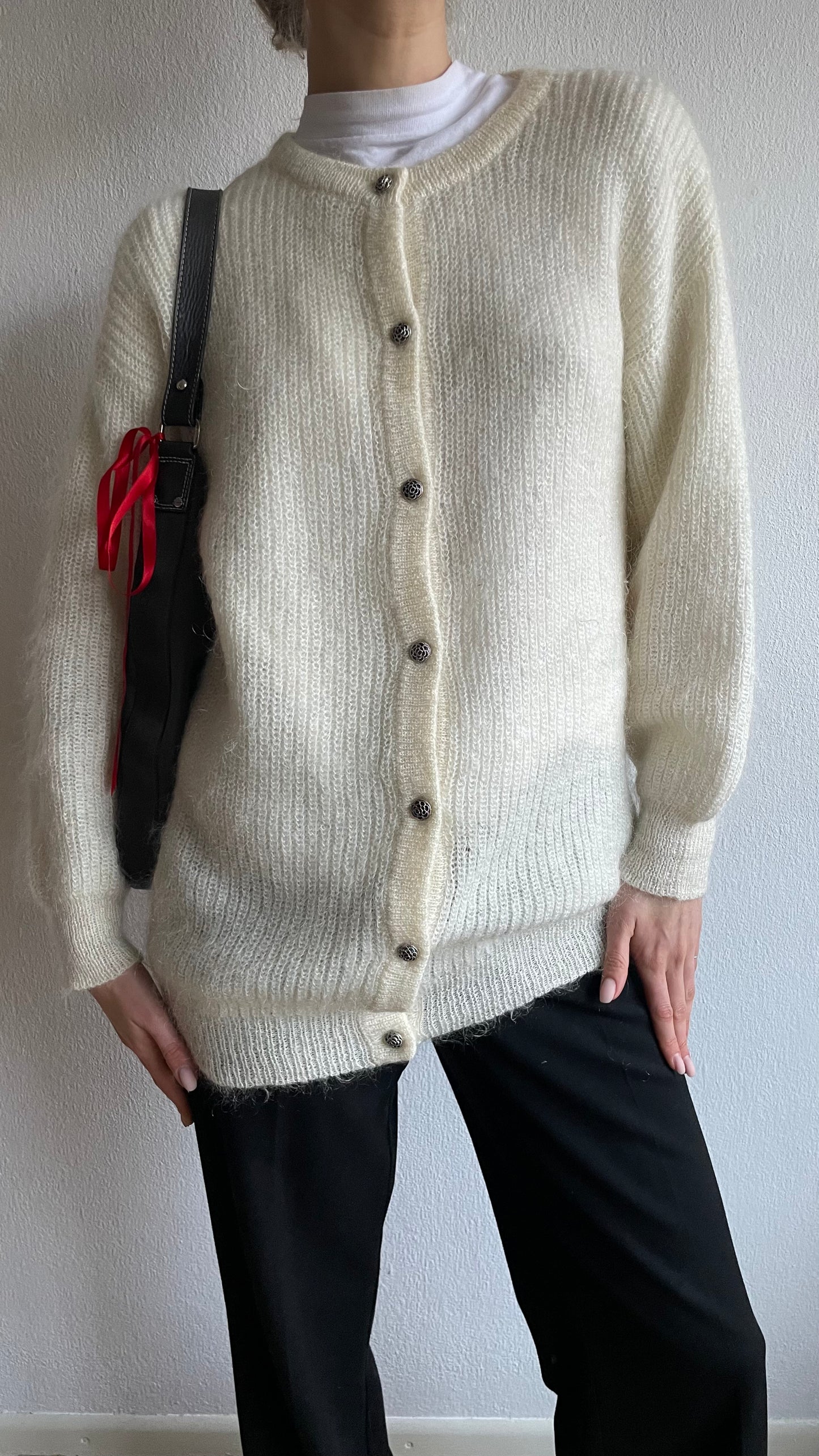 mohair off-white cardigan