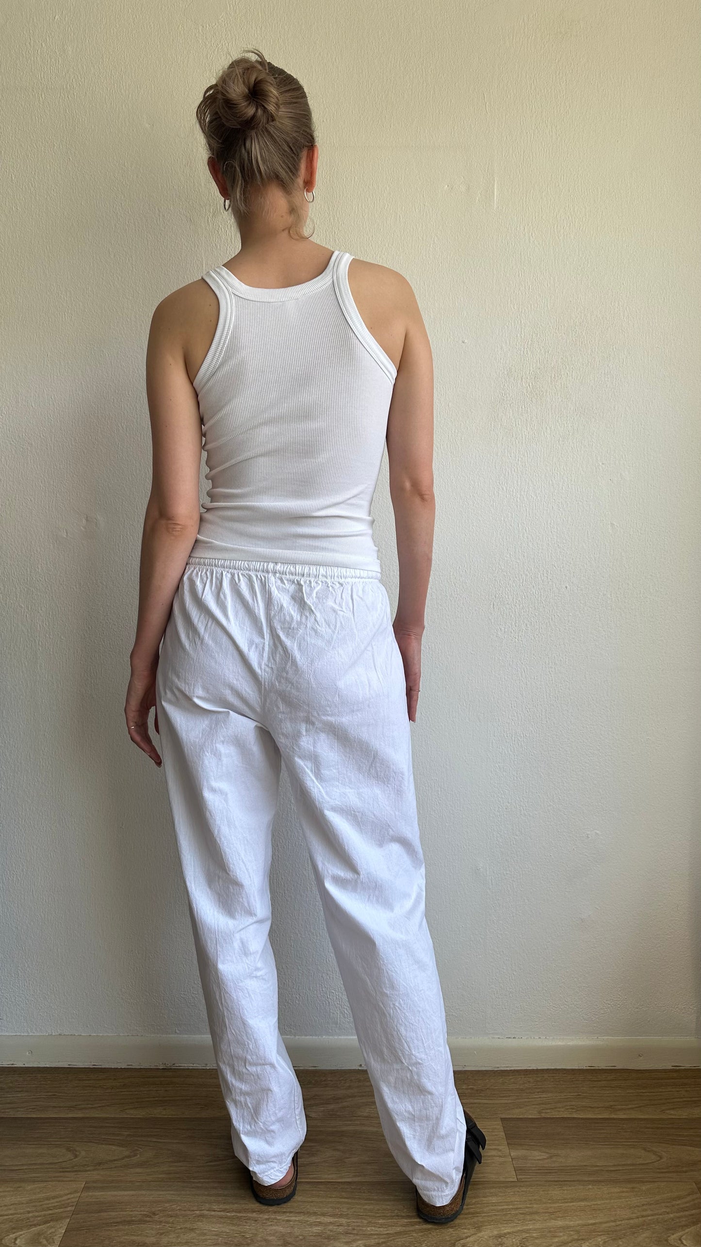 white beachy flow pants