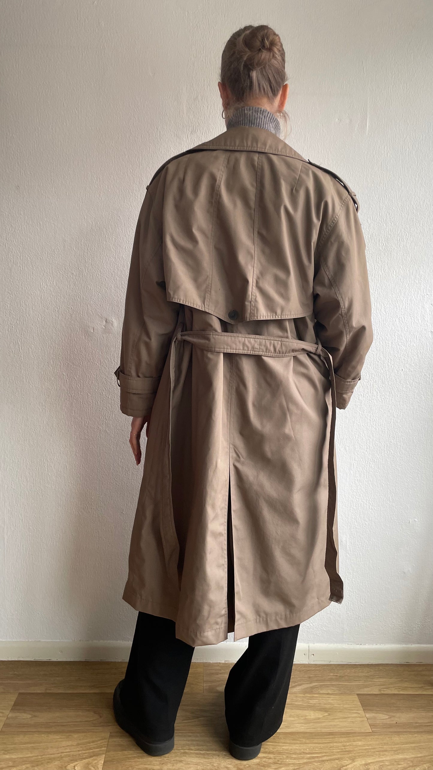 lined vintage brown trenchcoat