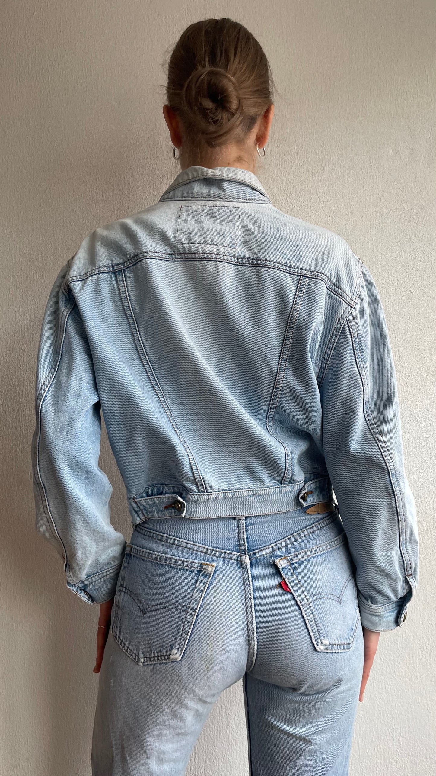 light blue denim vintage guess jacket