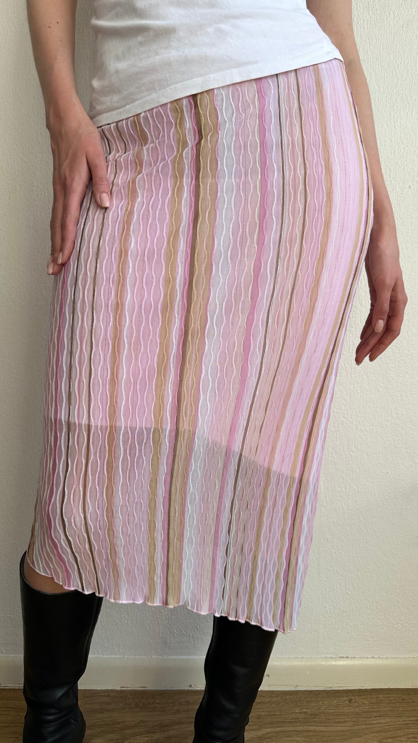 asymmatrical striped carrie skirt