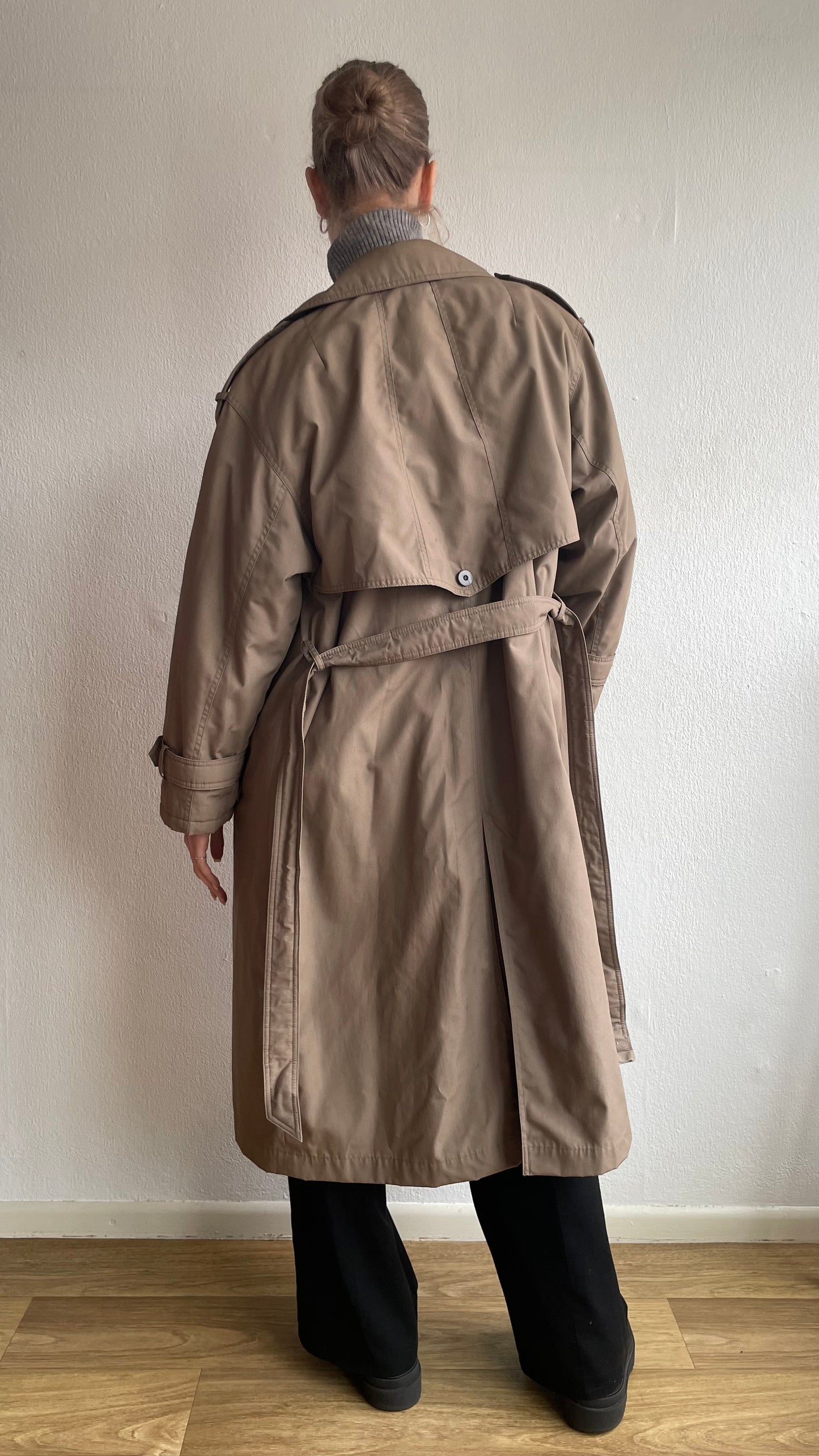 lined vintage brown trenchcoat