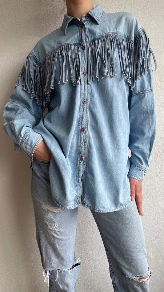 soft vintage fringe blouse