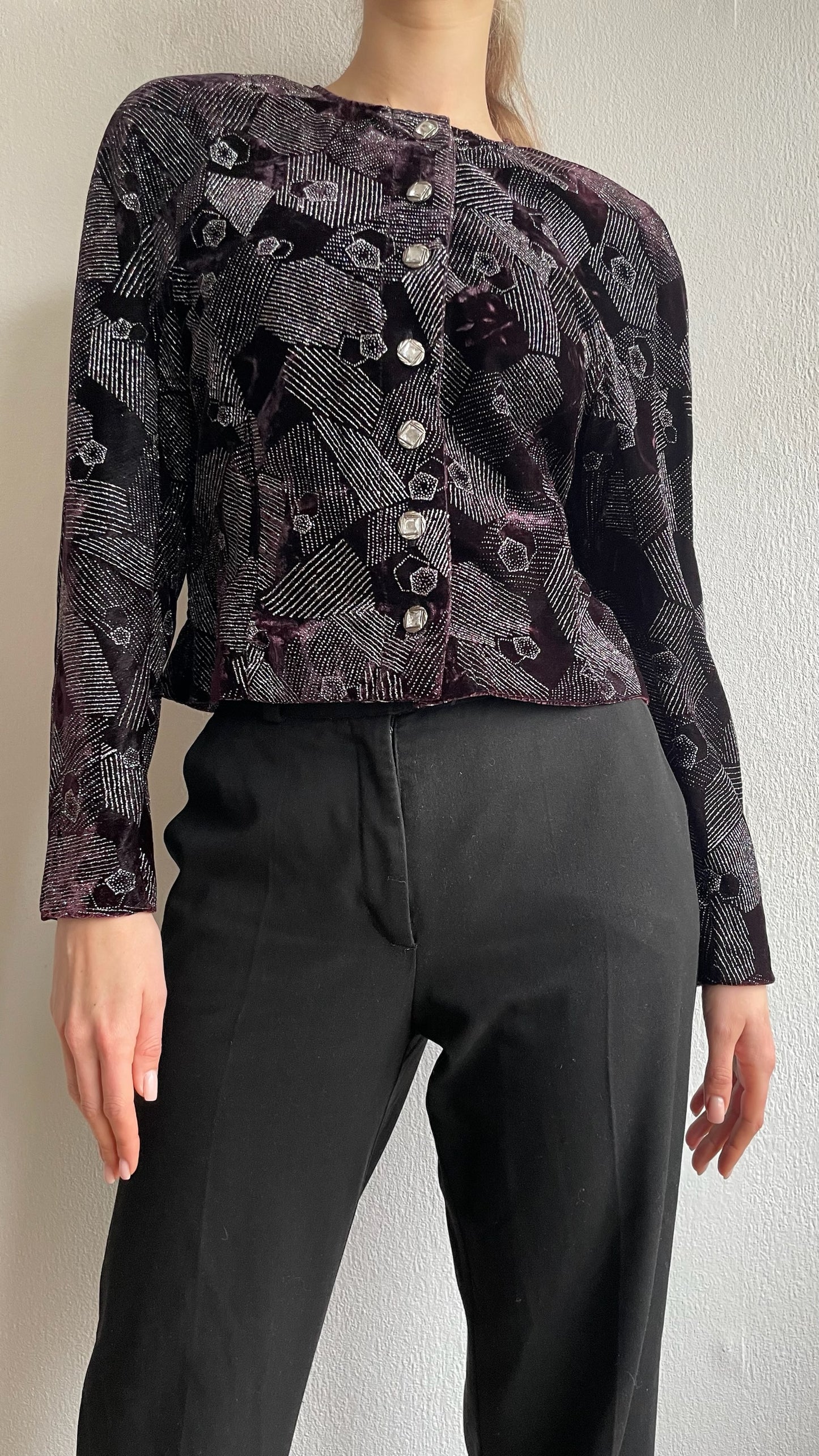 vintage purple velvet jacket