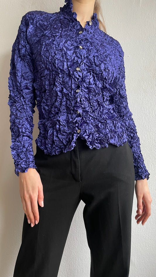 purple wrinkled vintage blouse