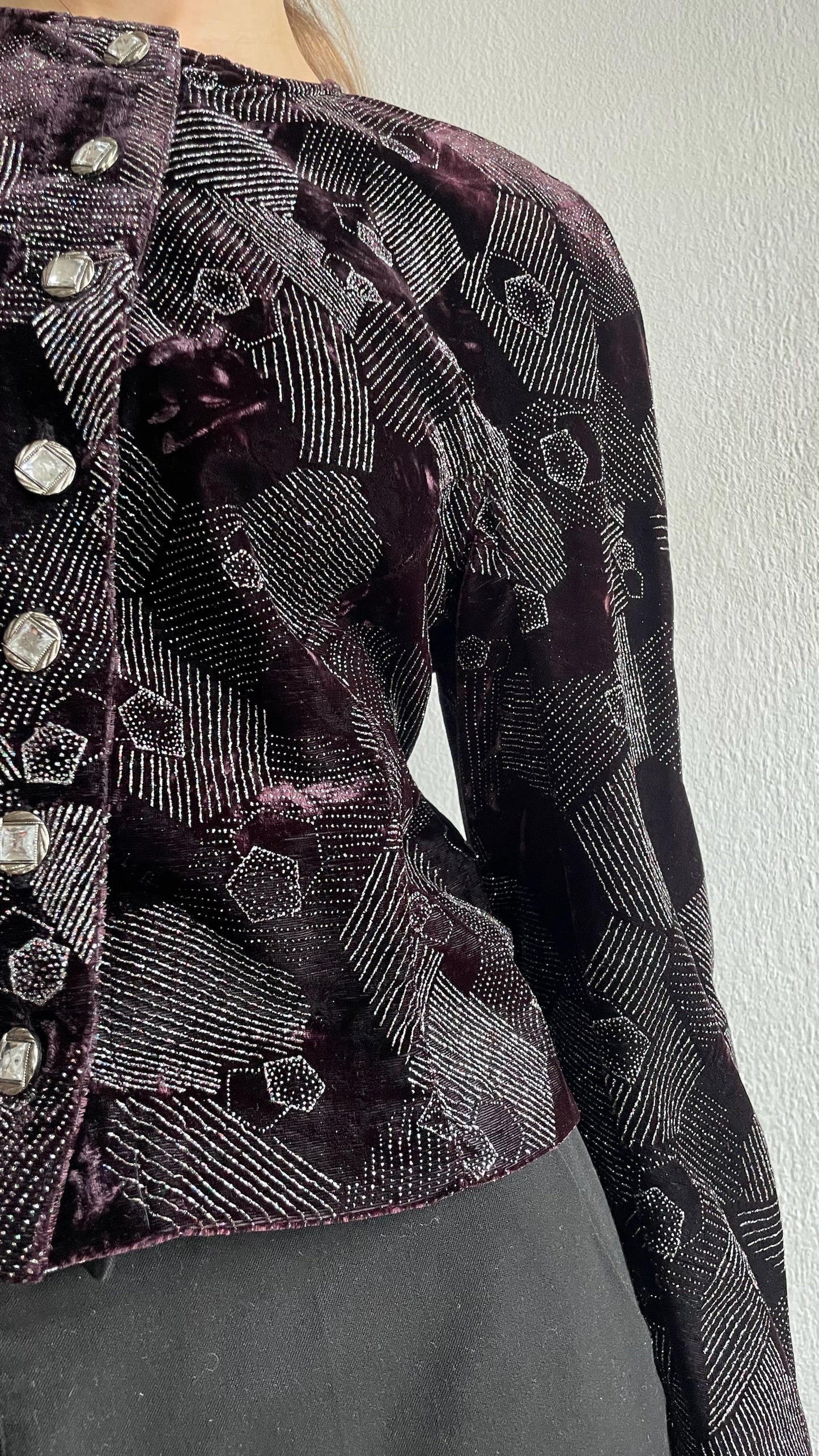 vintage purple velvet jacket