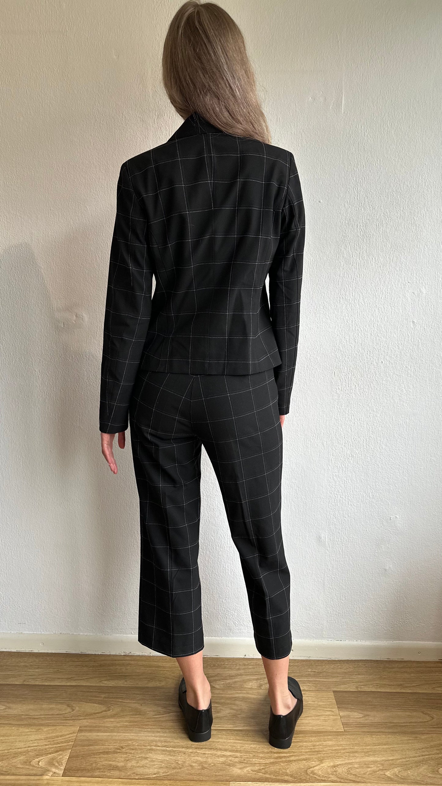 checked print suit