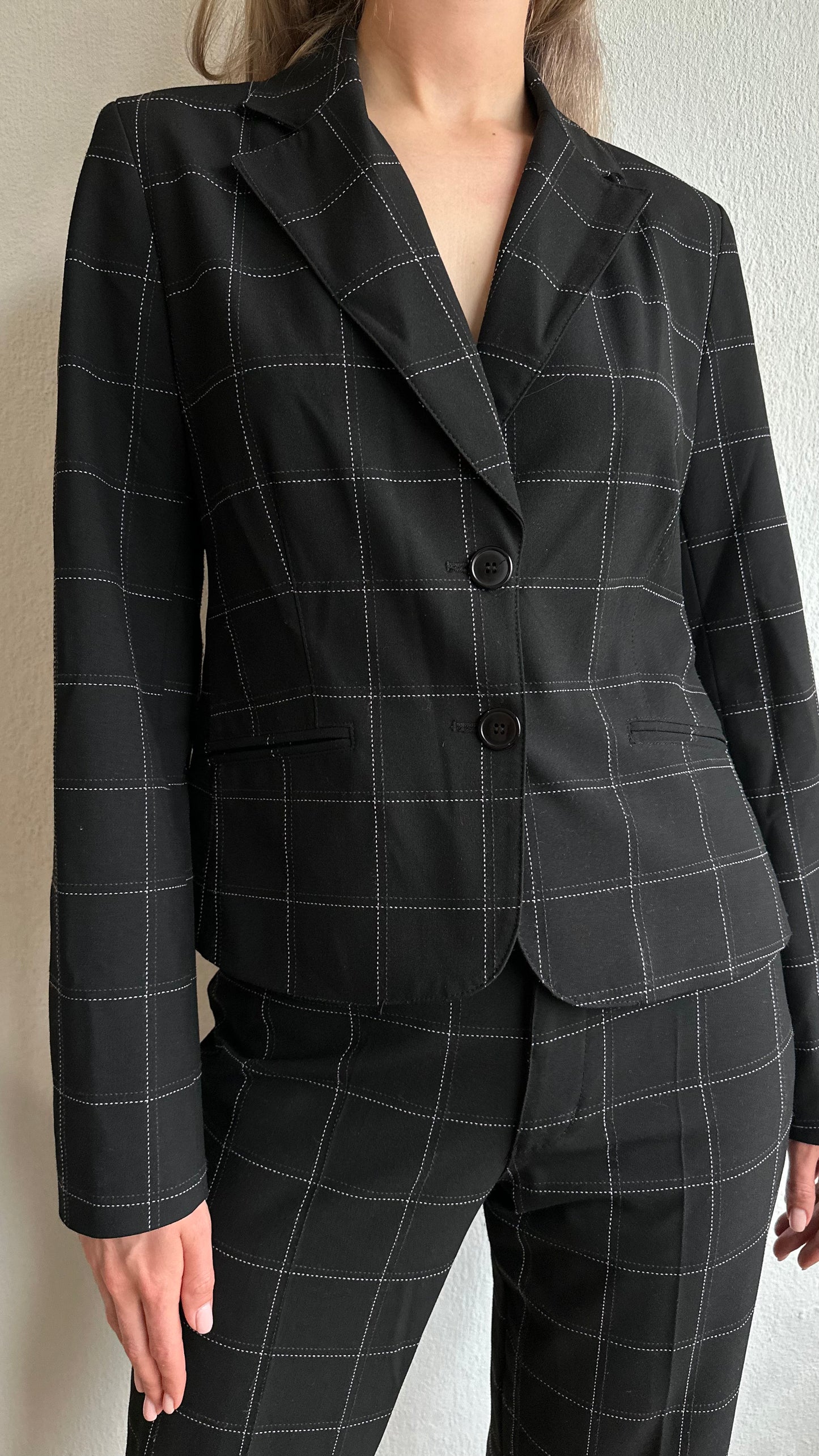 checked print suit