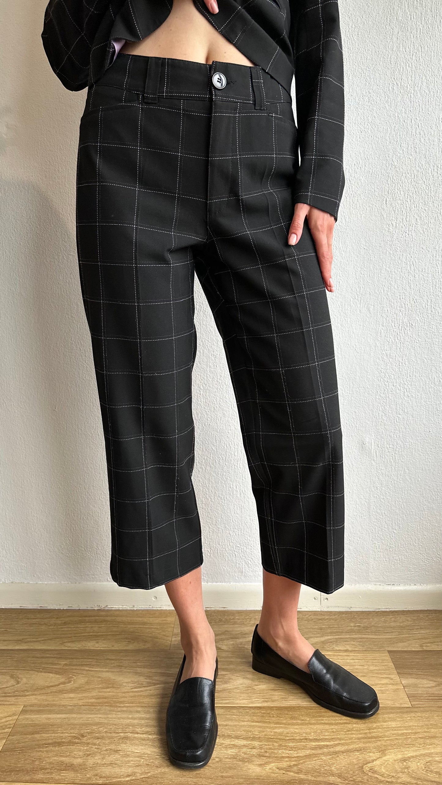 checked print suit