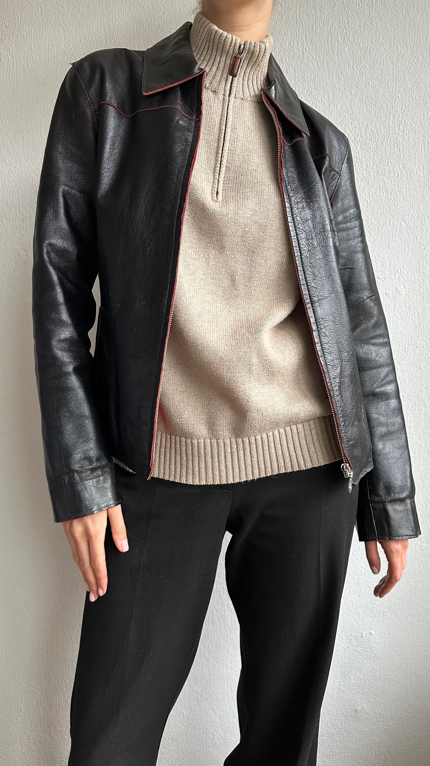 beige Ralph Lauren zip sweater