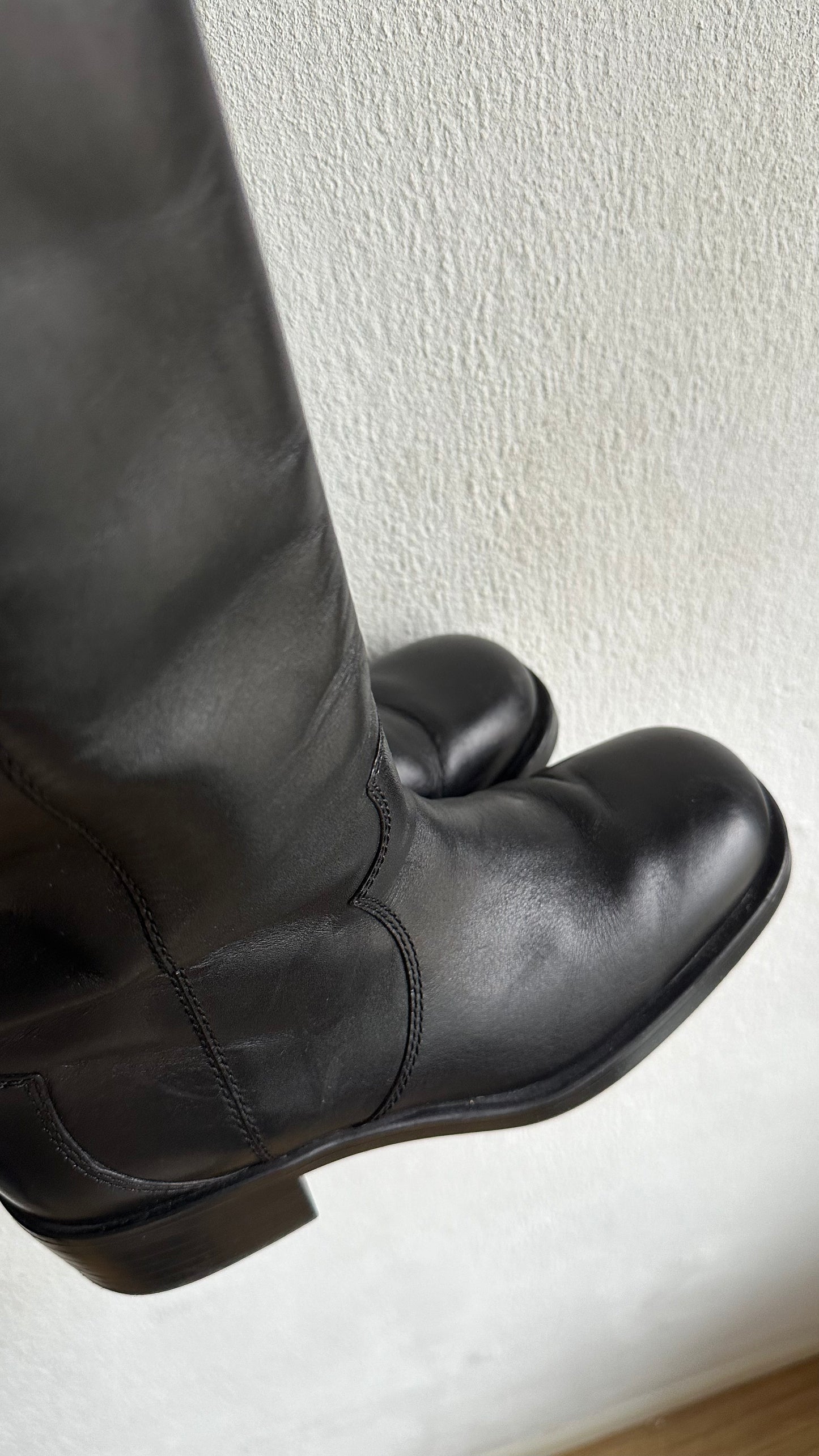 black real leather boots