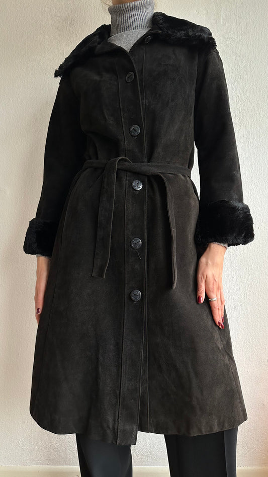 vintage Lanvin suede leather coat