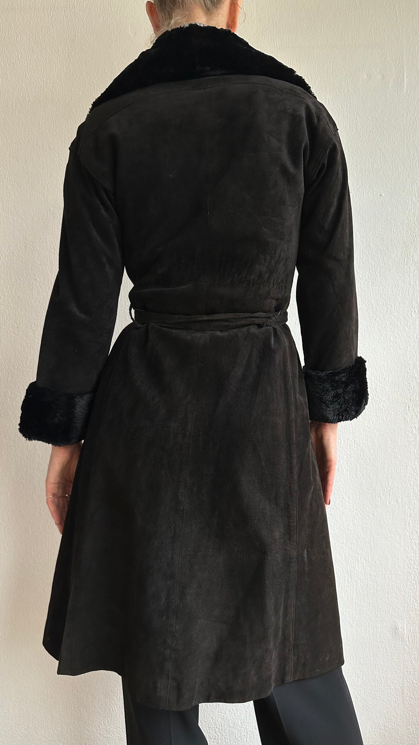 vintage Lanvin suede leather coat