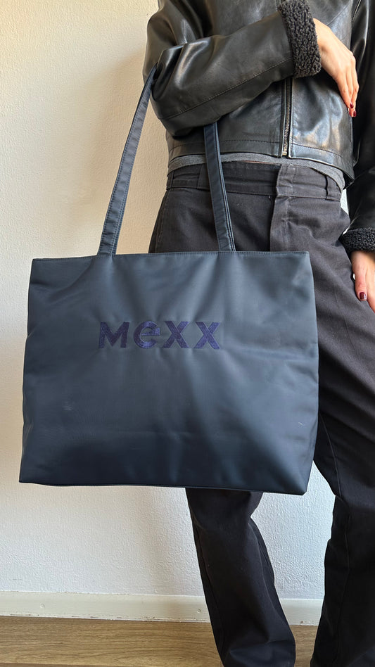 big blue nylon Mexx shoulderbag