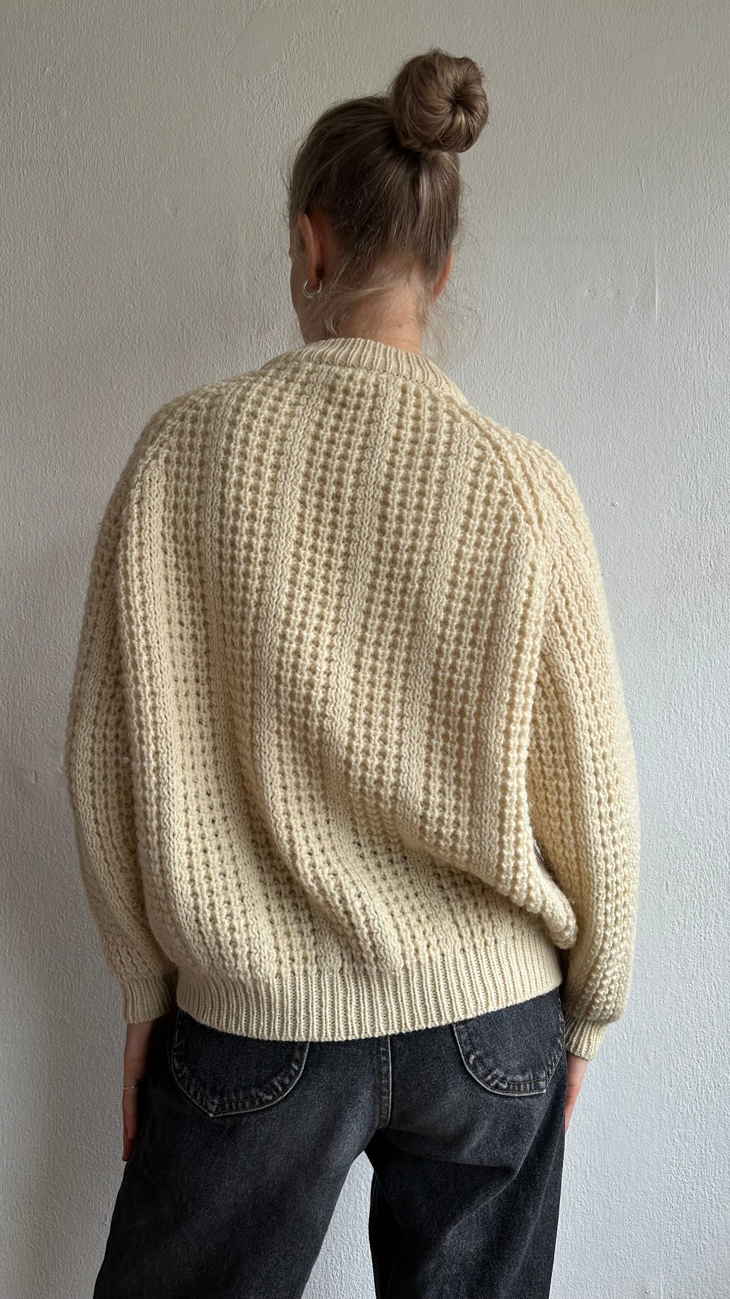 vintage wool beige handmade sweater