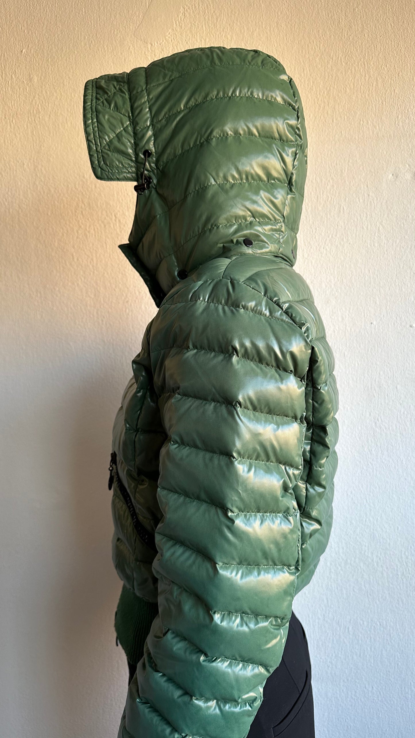 benetton hooded green coat