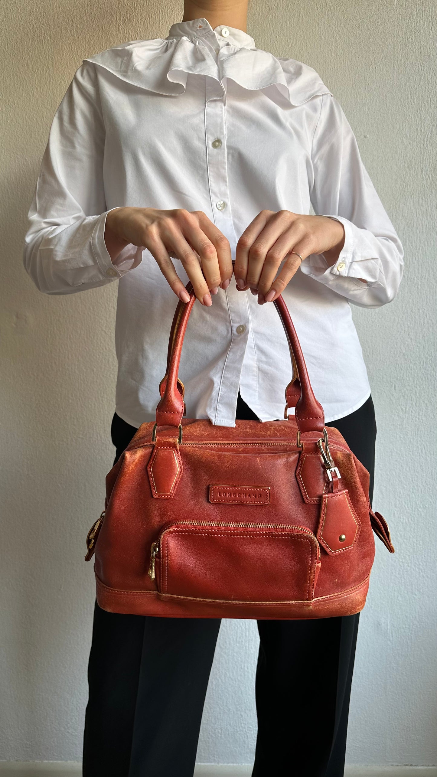 leather shoulder bag longchamp