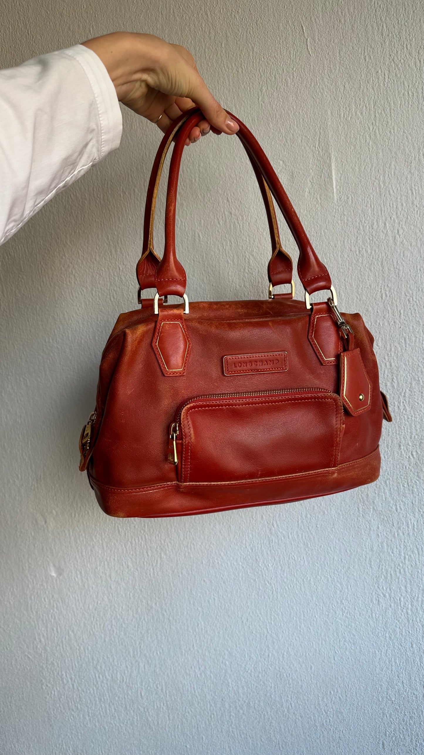 leather shoulder bag longchamp