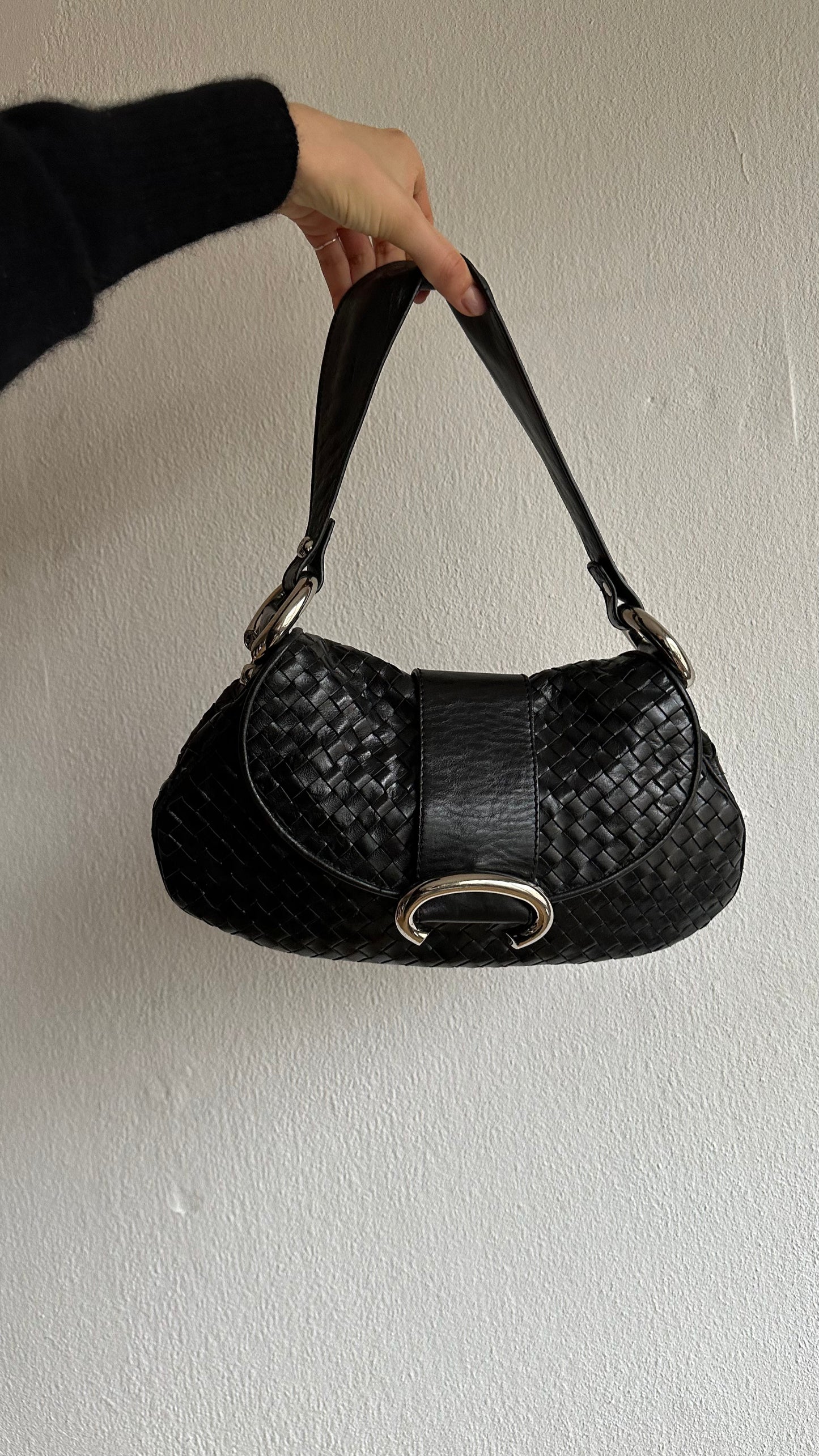 francesco biasia woven black bag