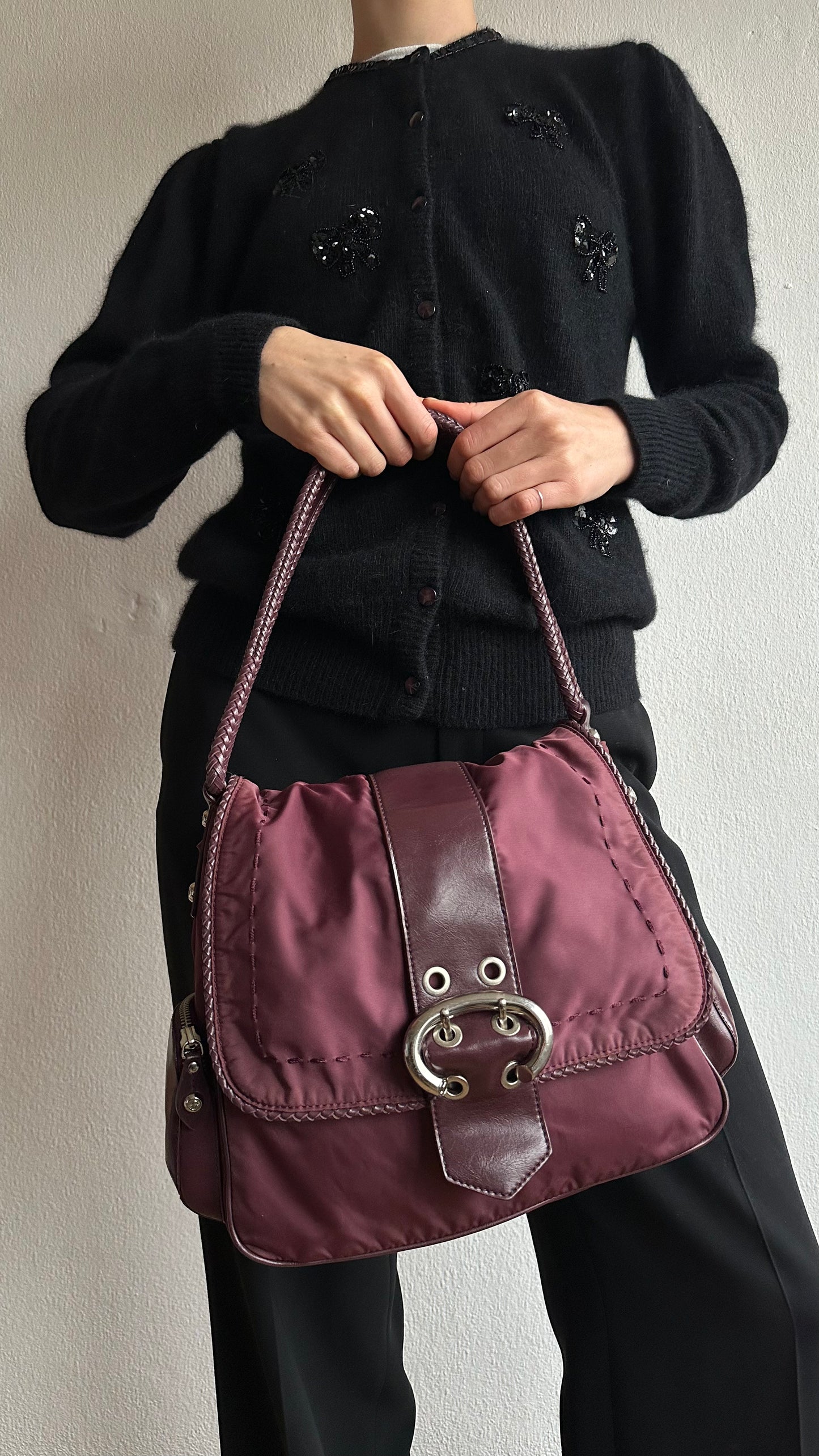 francesco biasia burgundy shoulderbag