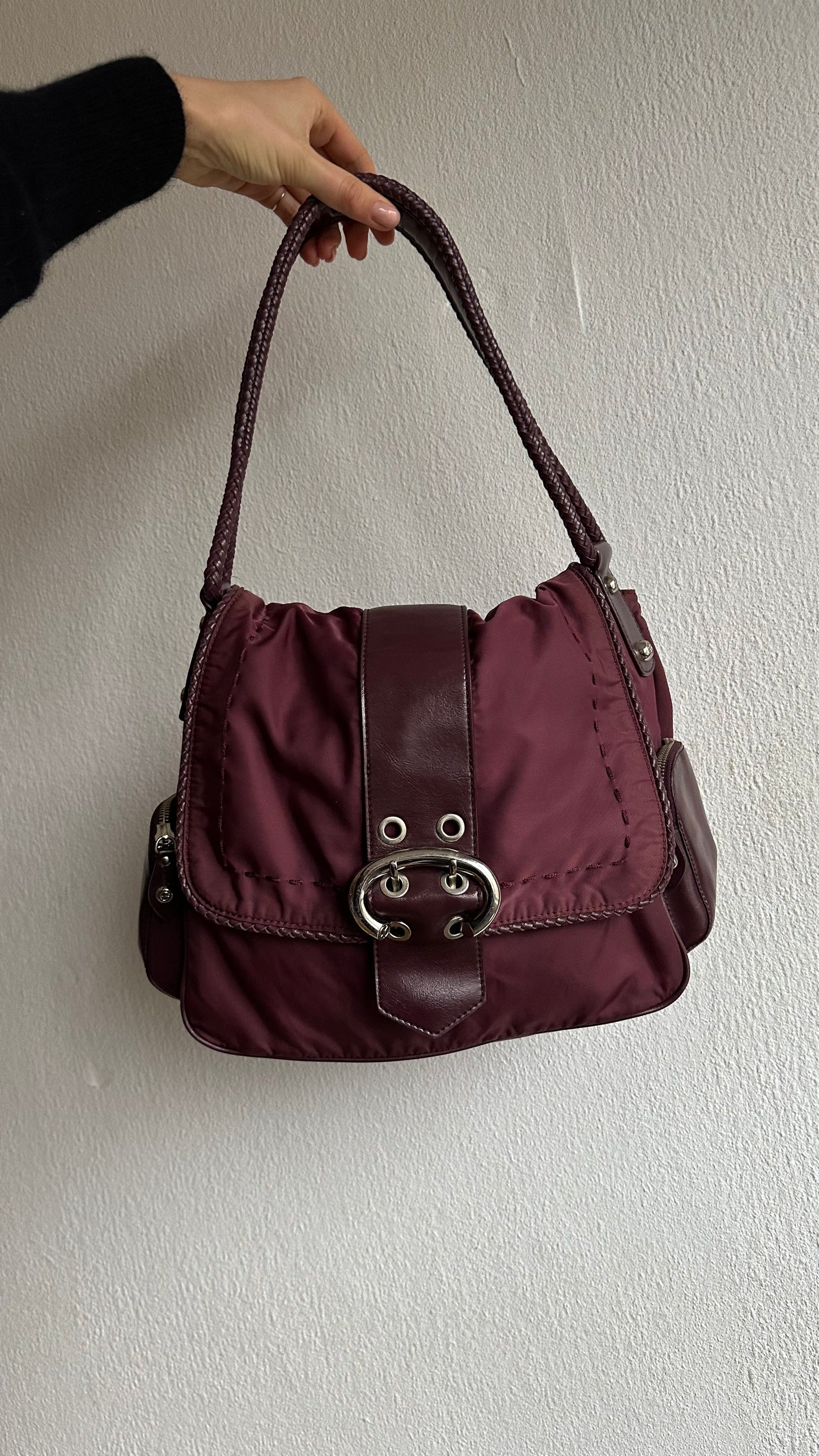 francesco biasia burgundy shoulderbag