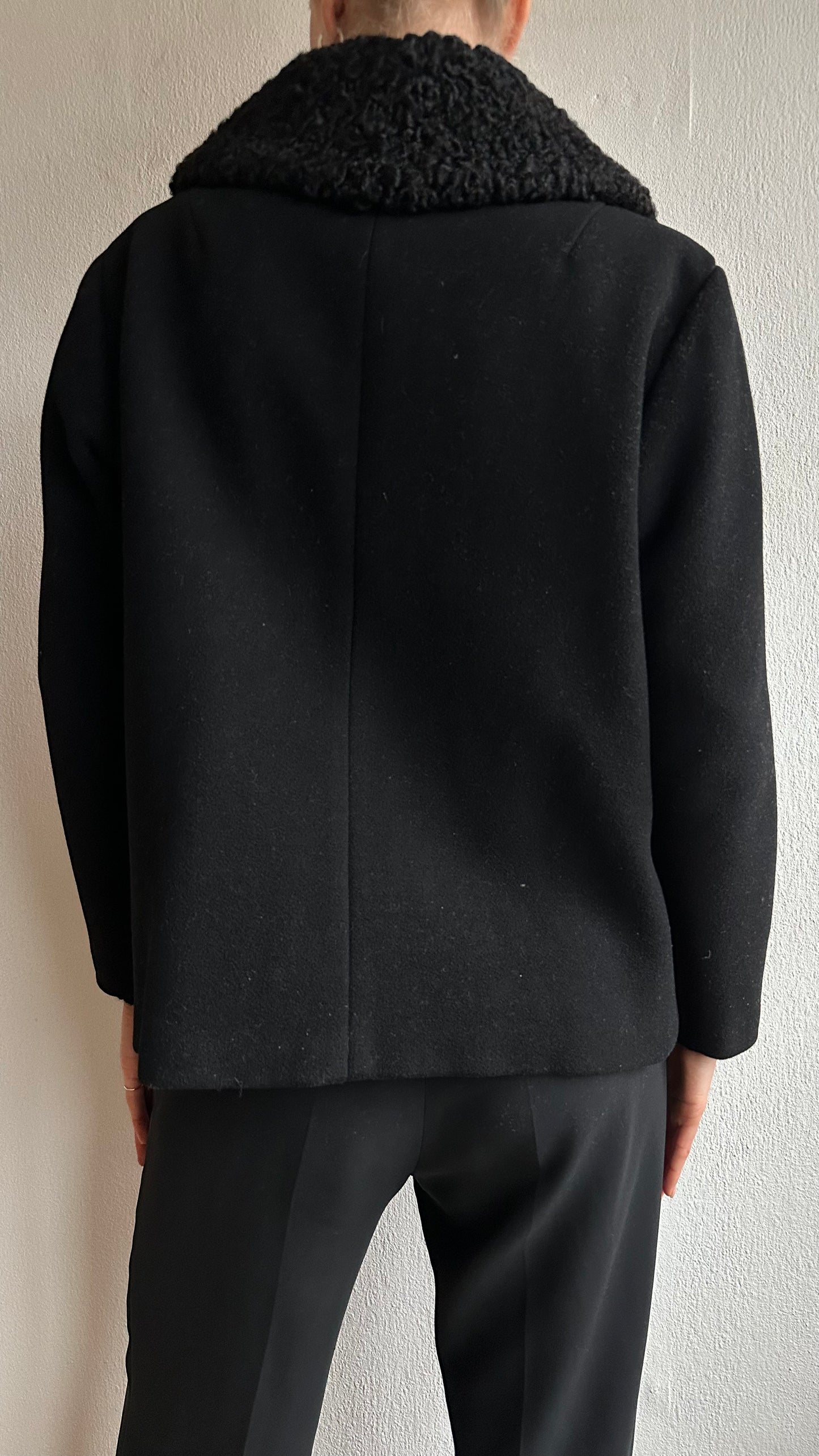 black vintage woolen jacket