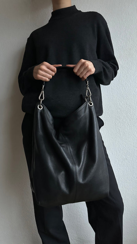 black leather shoulderbag