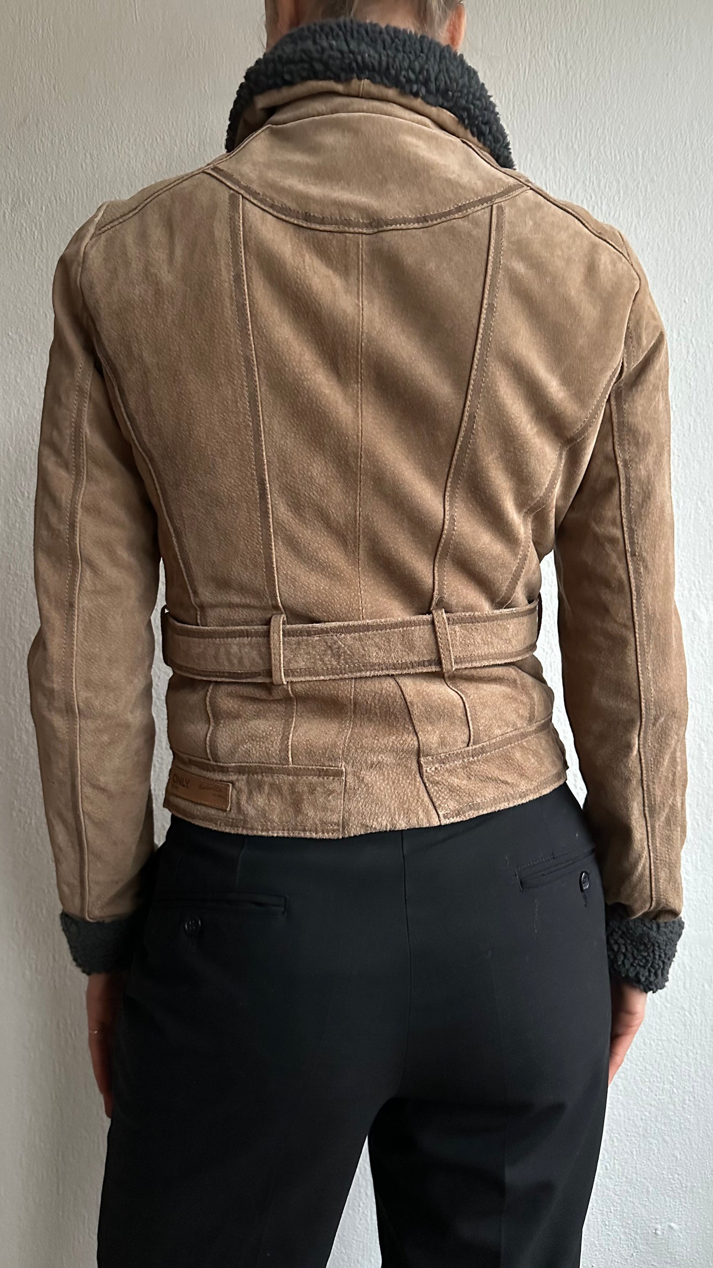 brown suede lammy jacket