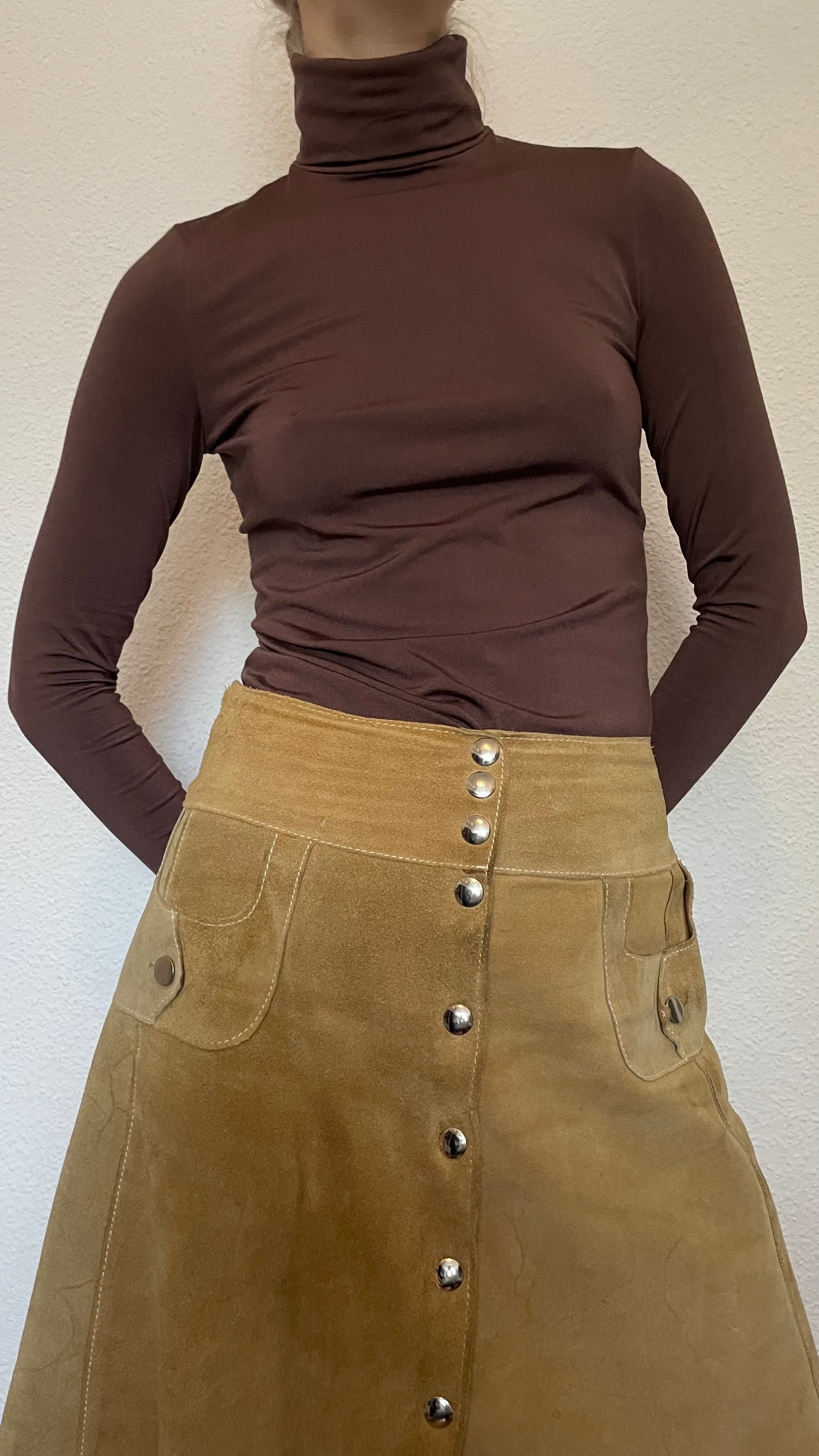 real suede vintage skirt