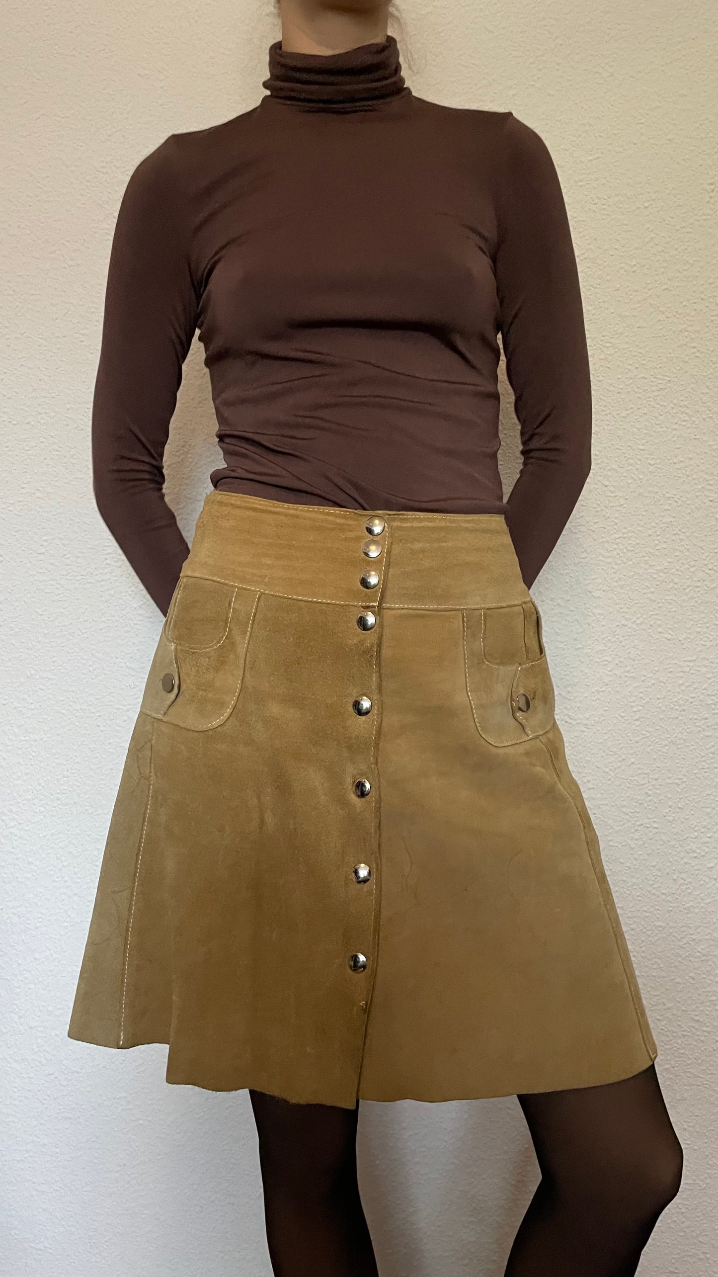 real suede vintage skirt