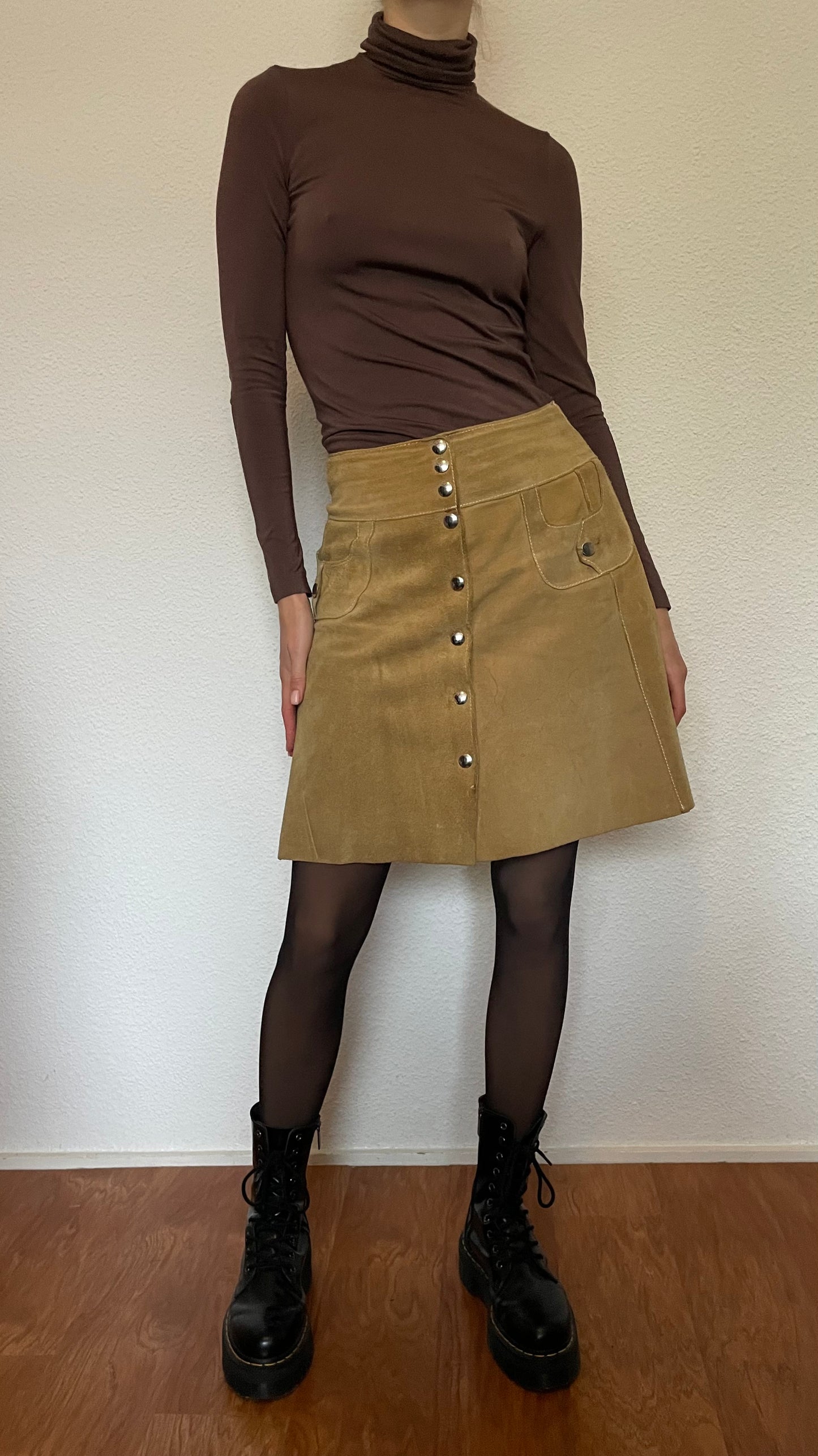 real suede vintage skirt