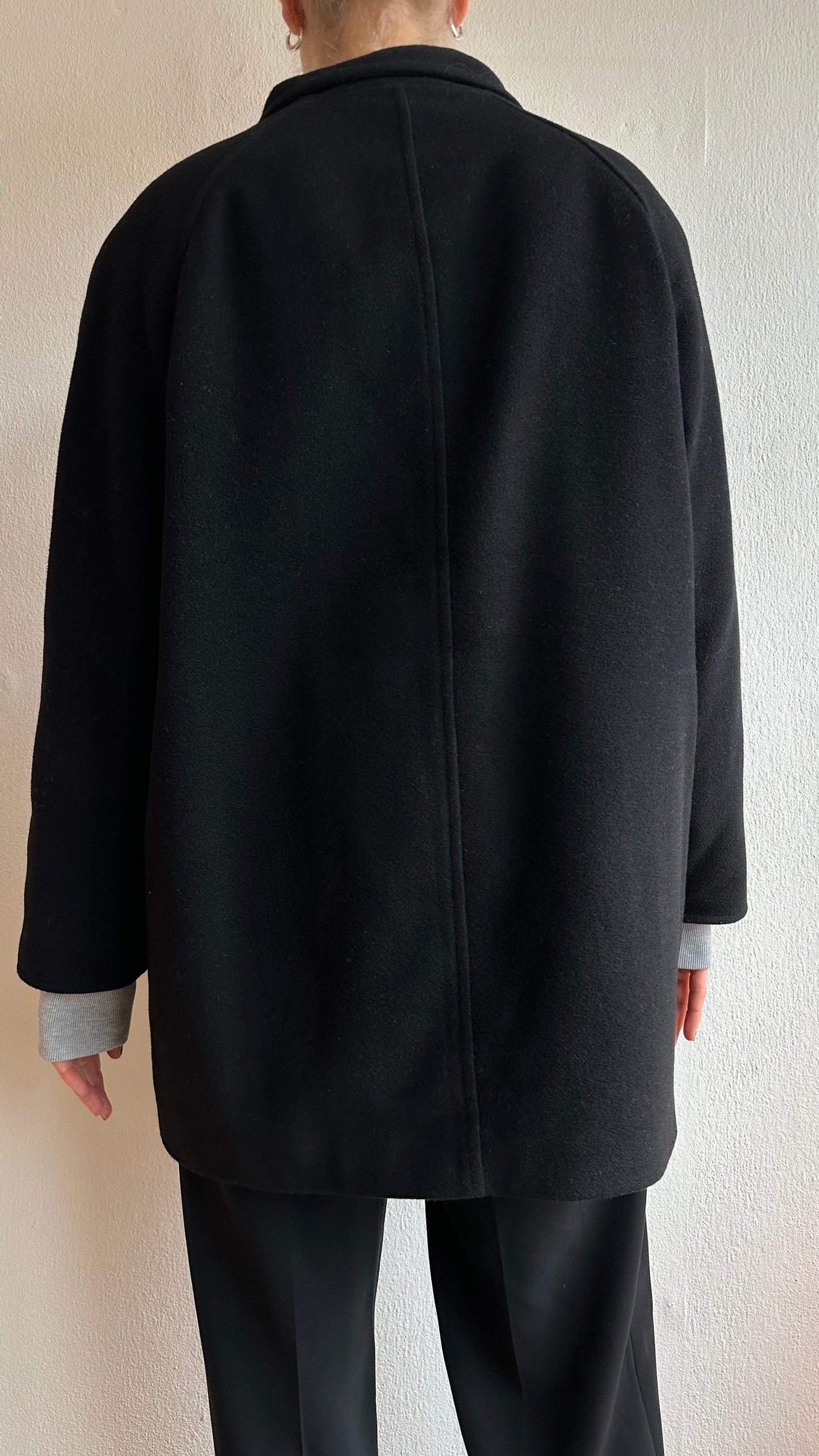 black wool classic coat