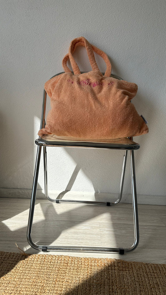 orange Ganni towel beach bag