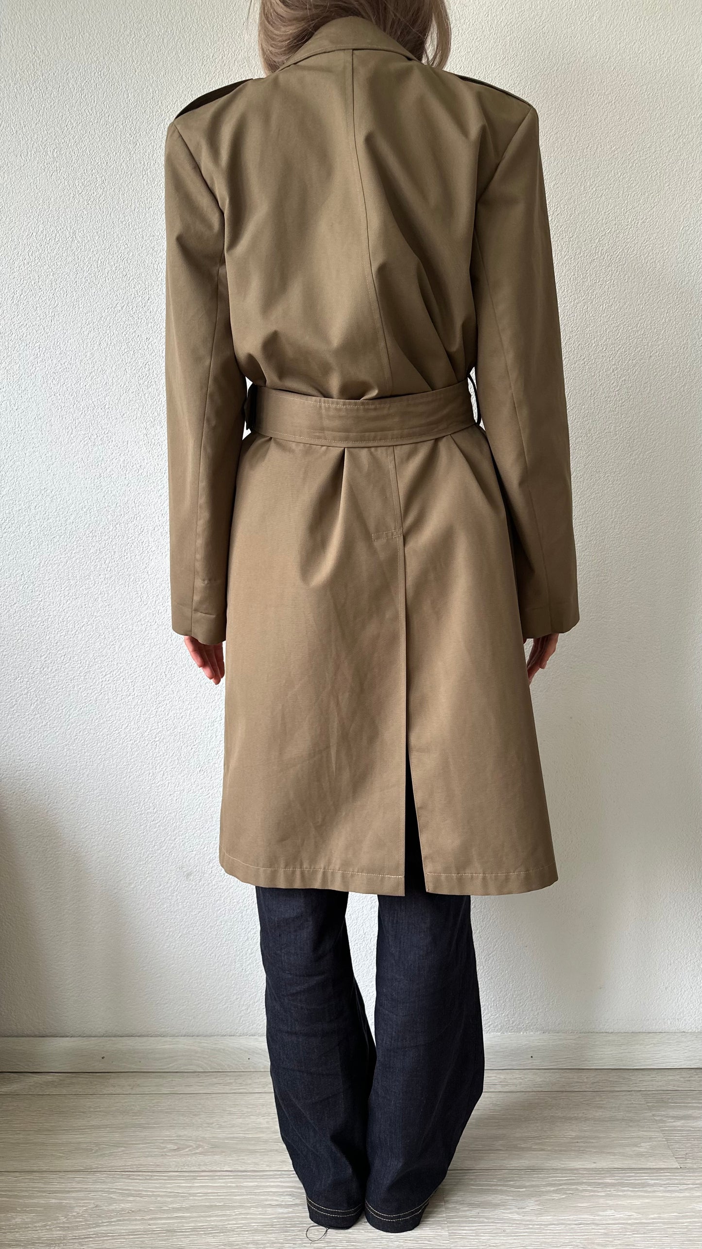 moss green vintage trenchcoat