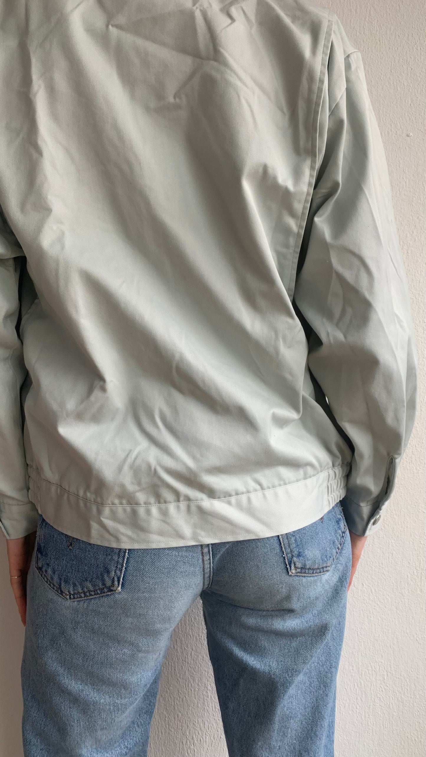 light blue grey workwear jacket