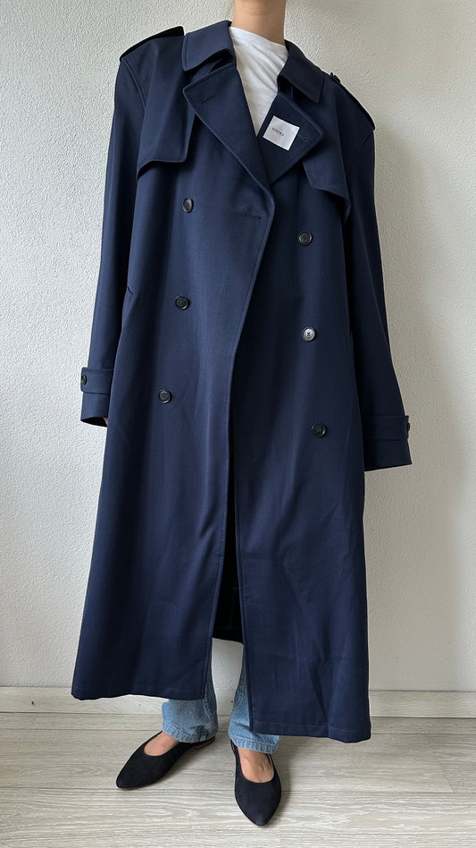 oversized vintage blue KLM trenchcoat