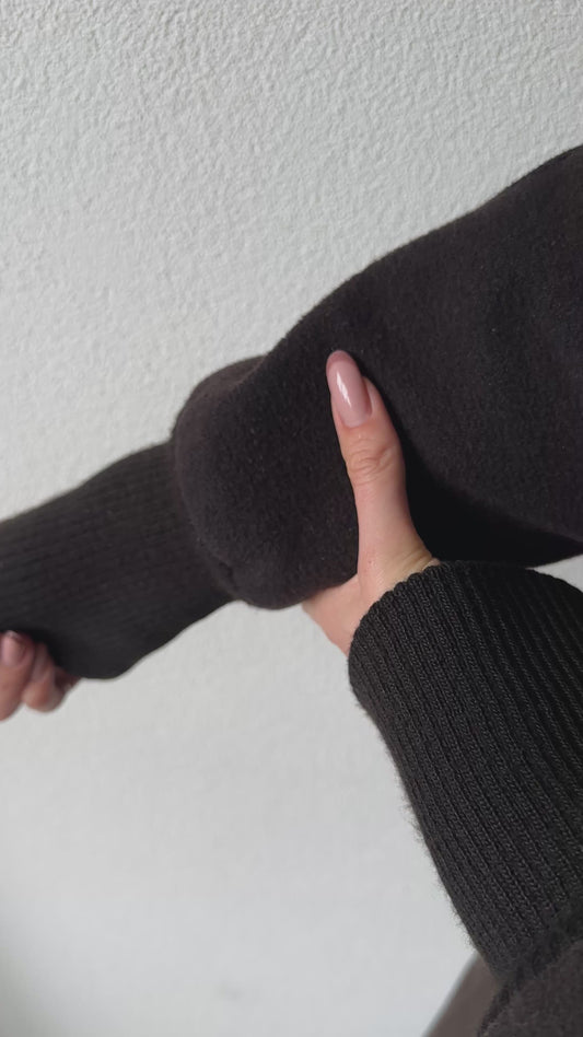 vintage wool mix bomber jacket in dark brown