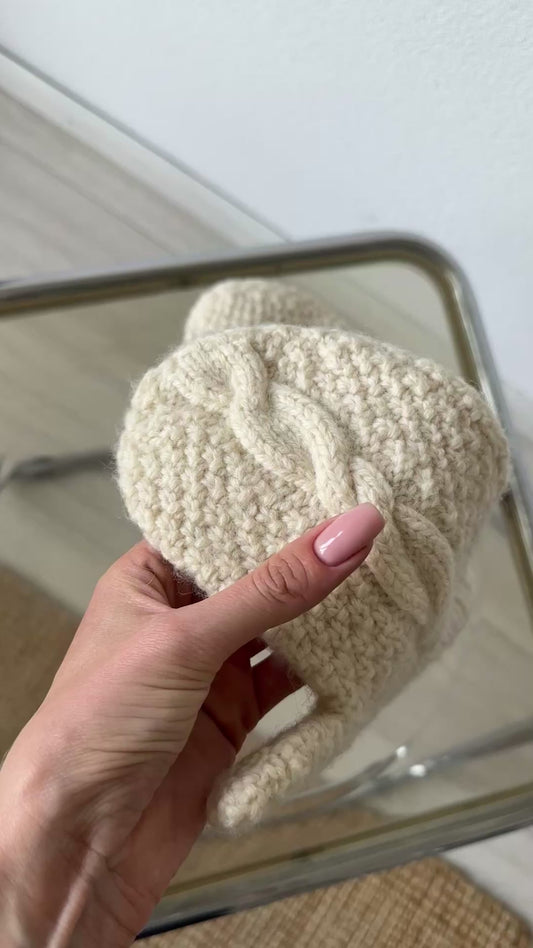 wool offwhite handmade mittens